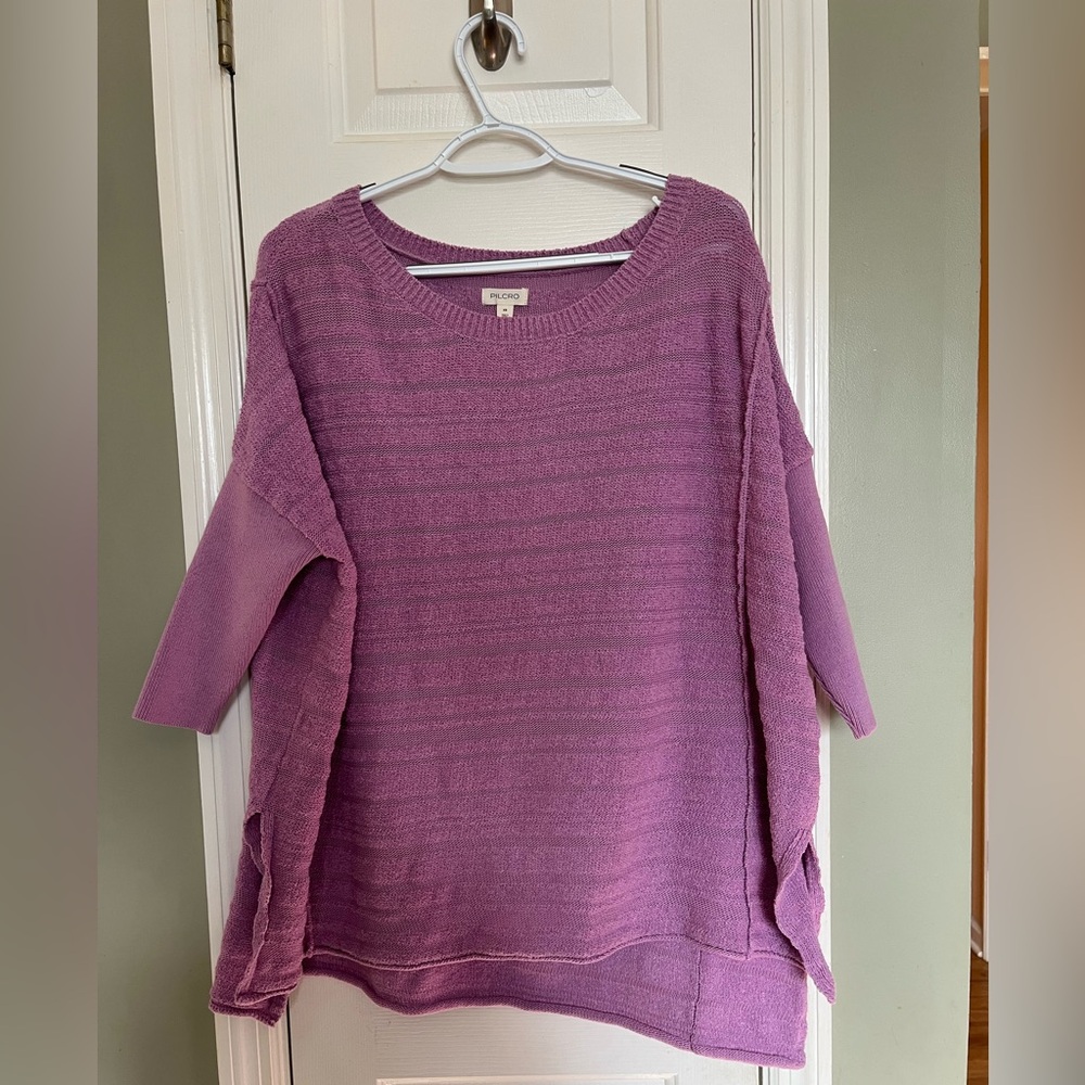 ANTHROPOLOGIE Pilcro Oversized Sweater Lavender Tunic XS b3